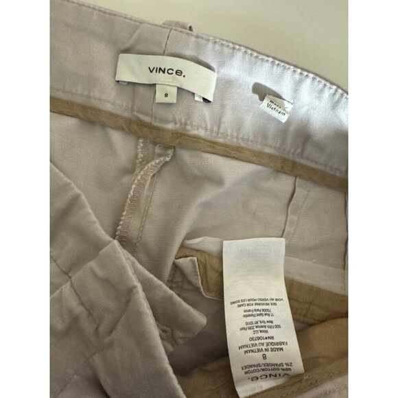 Vince Beige Cotton Blend Pants Size 8 - Picture 3 of 3